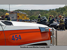 The scene of a car accident on US50.